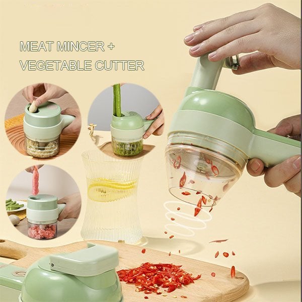 Best kitchen Tool💝 4 In 1 Handheld Electric Vegetable Cutter Set